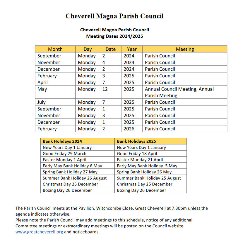 Great Cheverell Parish Council Wiltshire